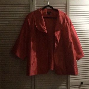 3-4X orange, silky look jacket is not pink coral- it’s more if an orange coral.